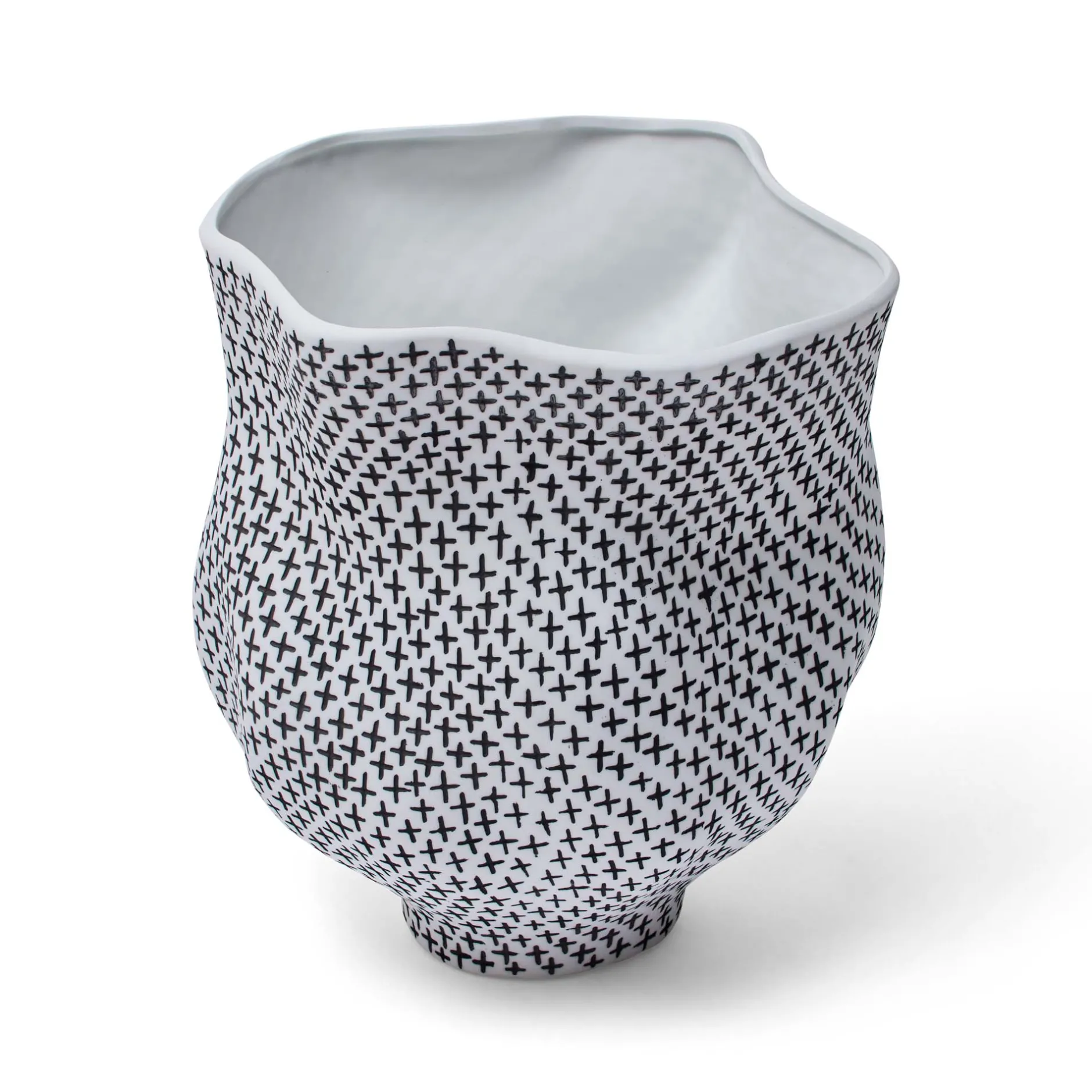 New Horgans Hana Vase Large Black & White