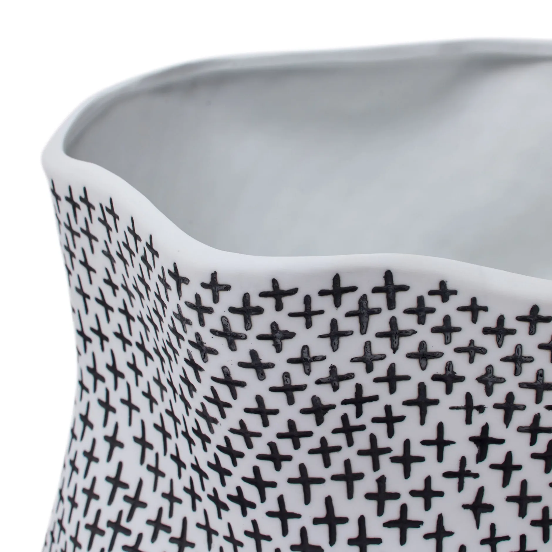 New Horgans Hana Vase Large Black & White