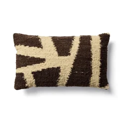 Sale Horgans Hari Rectangle Cushion 35x60 Brown & White