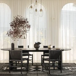 Clearance Horgans Henry Dining Table Black Stain