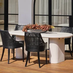 Fashion Horgans Hera Oval Outdoor Dining Table White