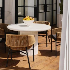 Clearance Horgans Hera Round Outdoor Dining Table White
