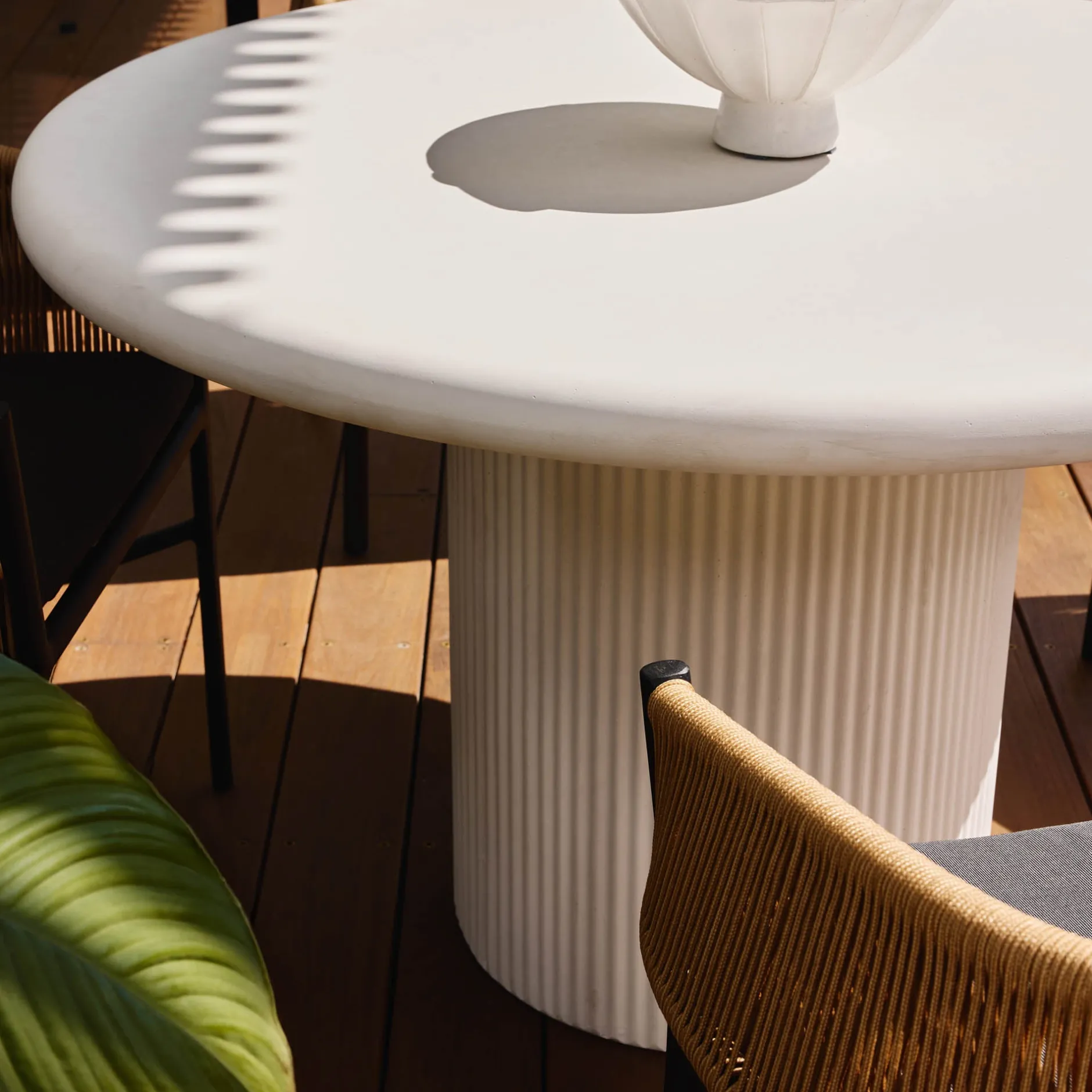 Clearance Horgans Hera Round Outdoor Dining Table White