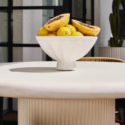 Clearance Horgans Hera Round Outdoor Dining Table White