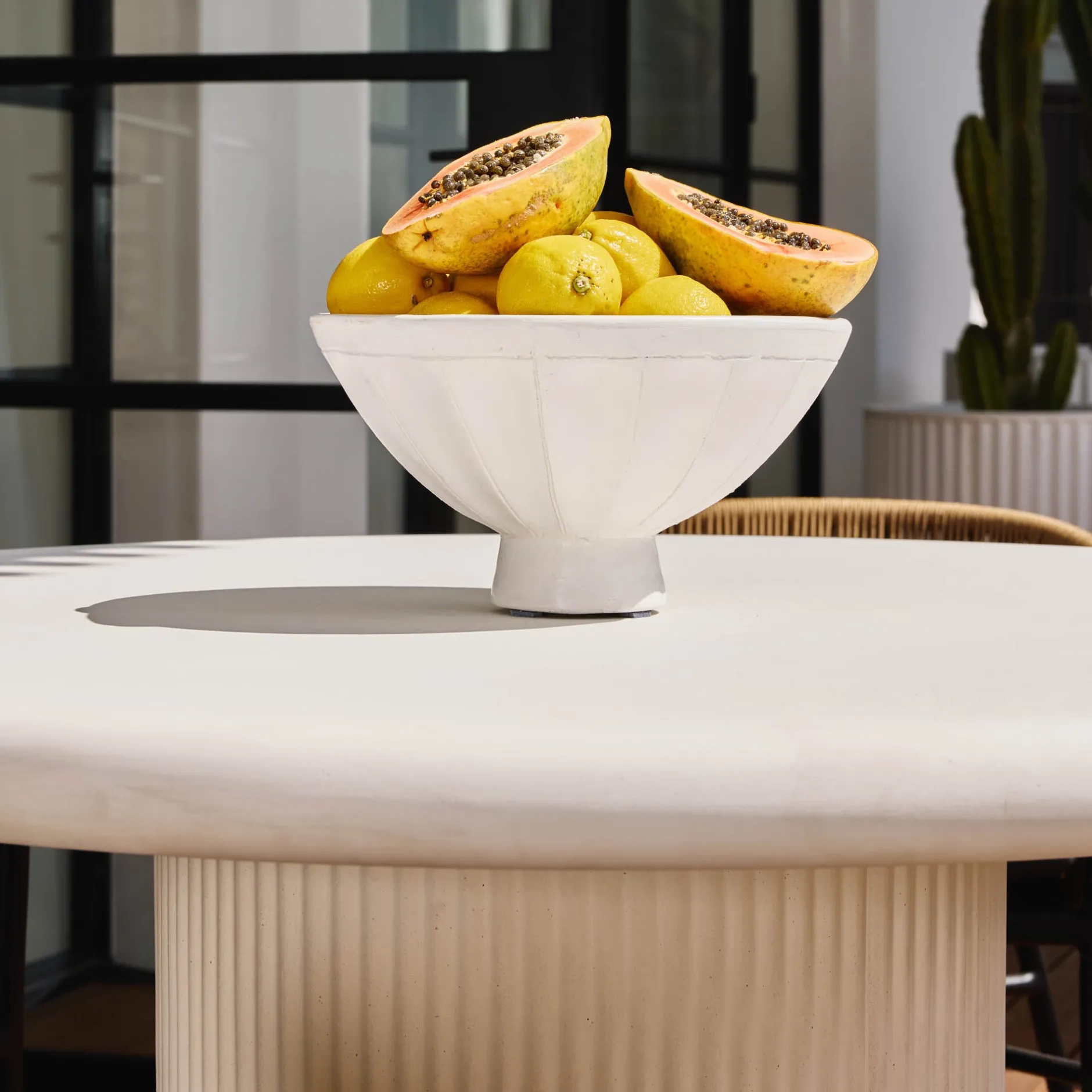 Clearance Horgans Hera Round Outdoor Dining Table White