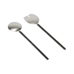 Outlet Horgans Jervis Salad Servers Burnished Black & Silver