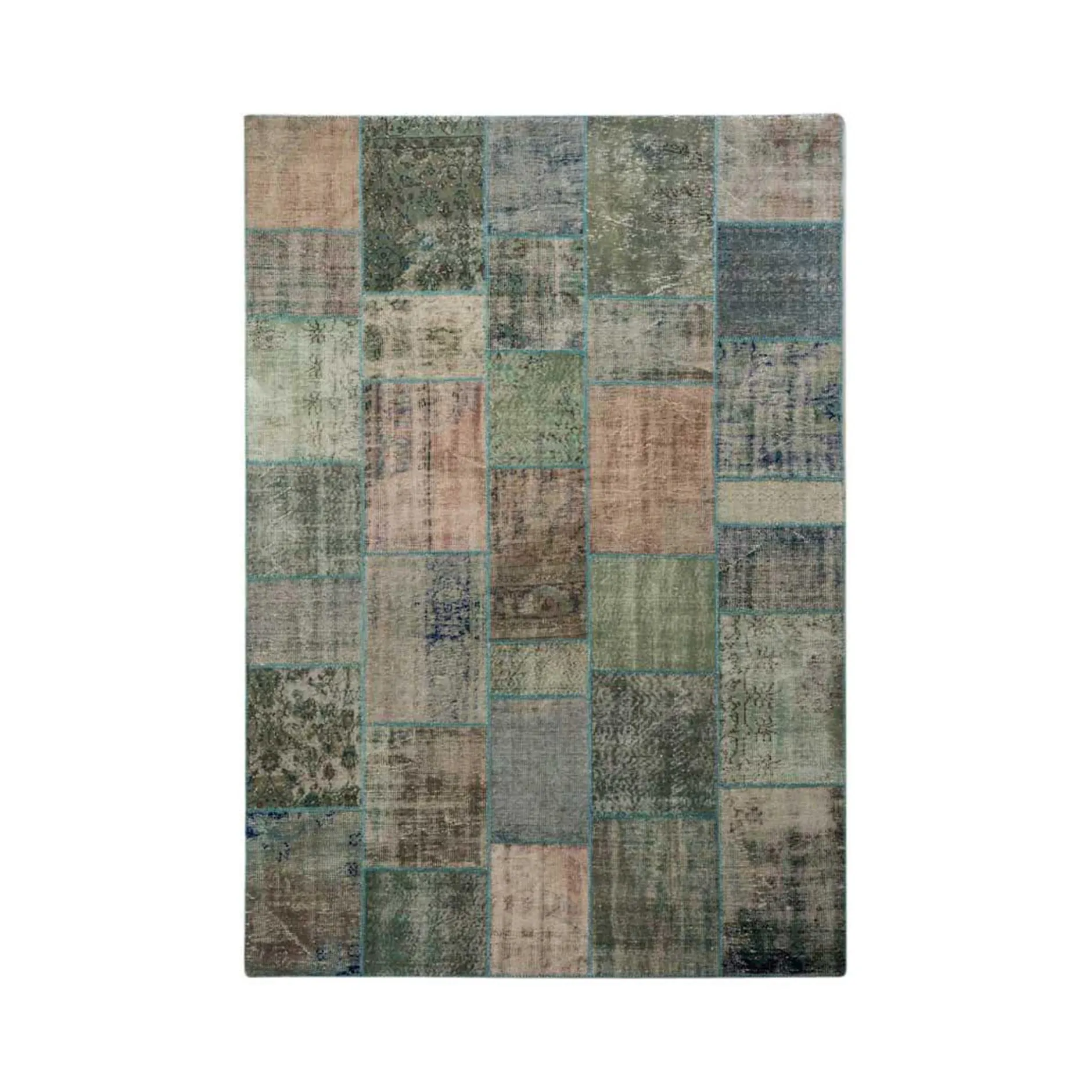 Clearance Horgans Kaba Patchwork Rug 210 x 301 Multi Blues