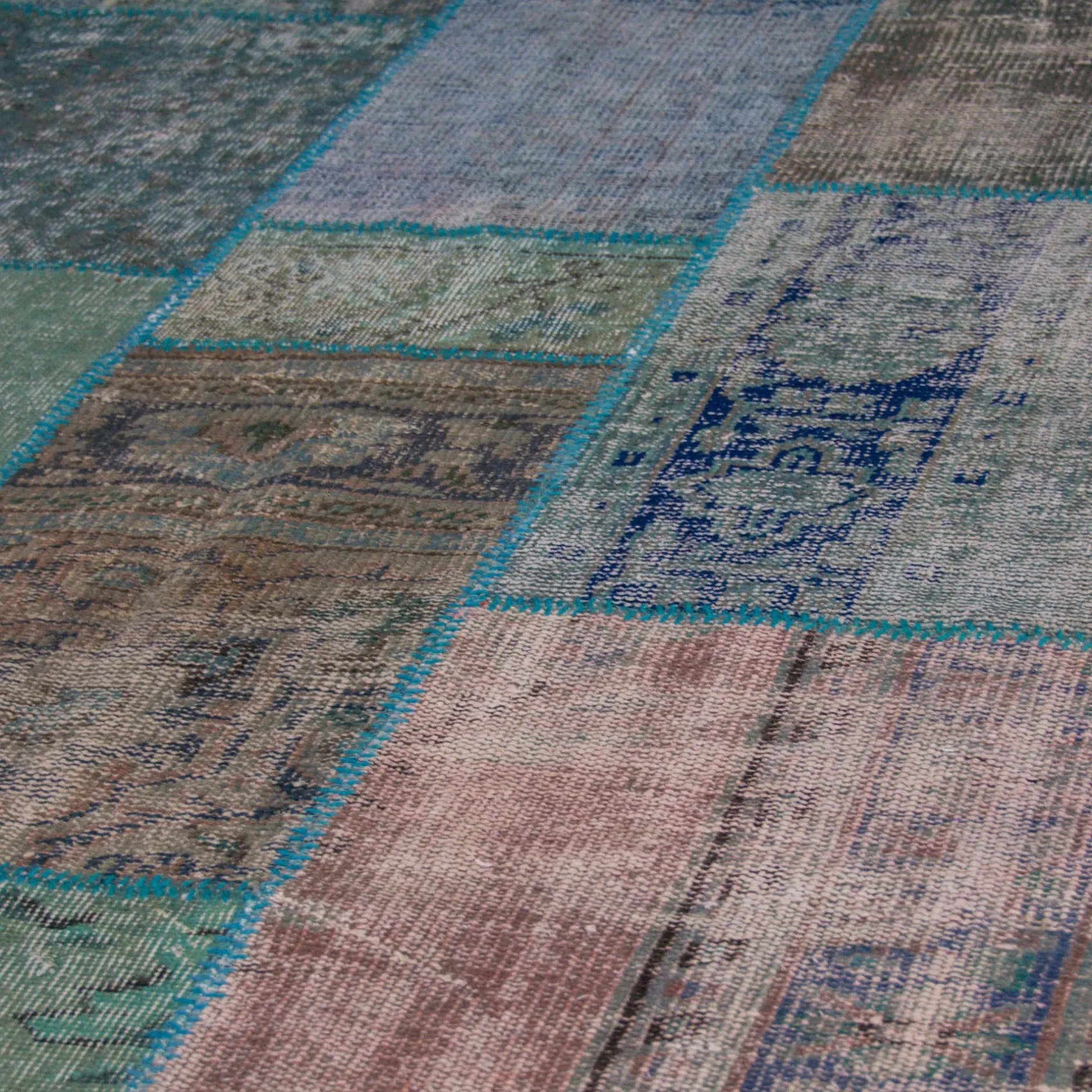 Clearance Horgans Kaba Patchwork Rug 210 x 301 Multi Blues