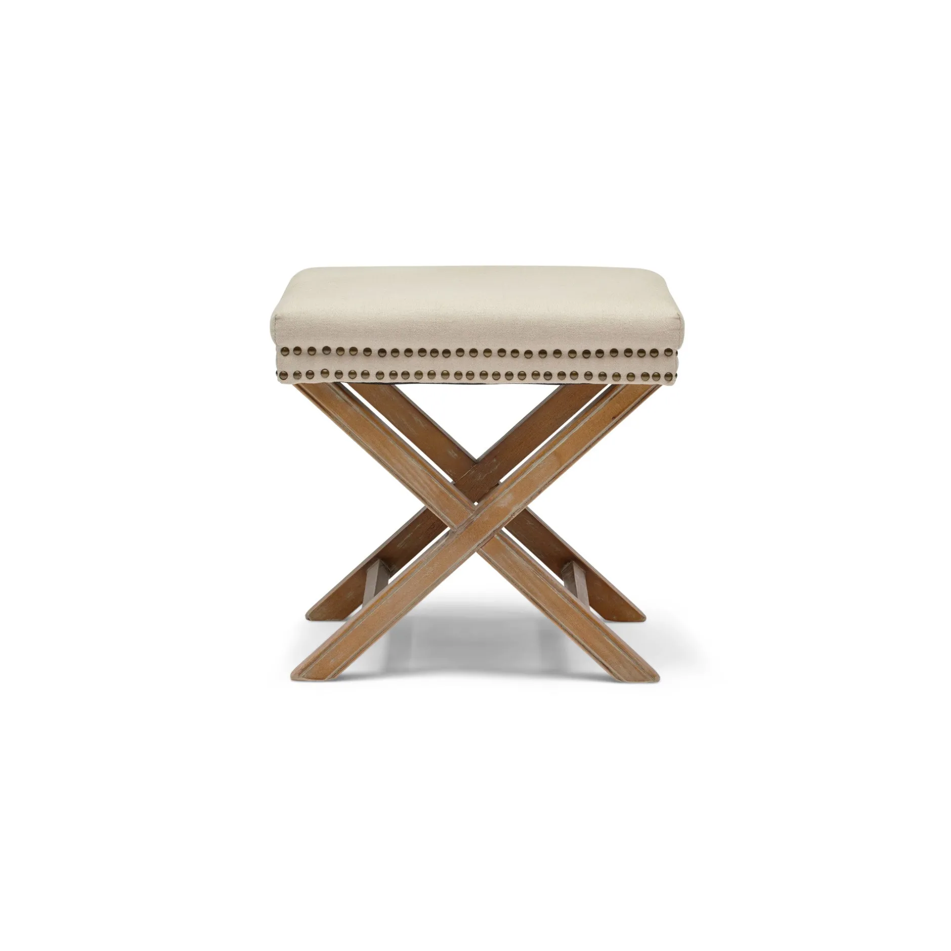 Best Horgans Keir Studded Ottoman Natural