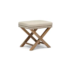 Best Horgans Keir Studded Ottoman Natural