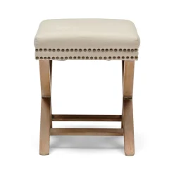 Best Horgans Keir Studded Ottoman Natural