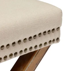 Best Horgans Keir Studded Ottoman Natural
