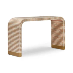 Outlet Horgans Lennox Bone Inlay Console Almond
