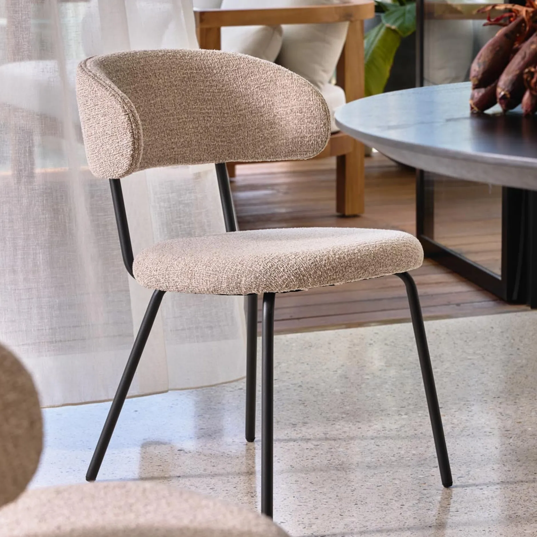 Online Horgans Levi Dining Chair Pebble Cream