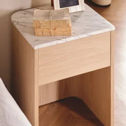 Outlet Horgans Lola Bedside Carrara Marble Blonde