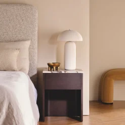 Clearance Horgans Lola Bedside Tempest Marble Walnut