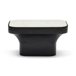 New Horgans Malmo Marble Coffee Table Small White & Black