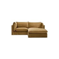 Hot Horgans Mia Modular Sofa Sand 2 Seat with Ottoman Sand Velvet