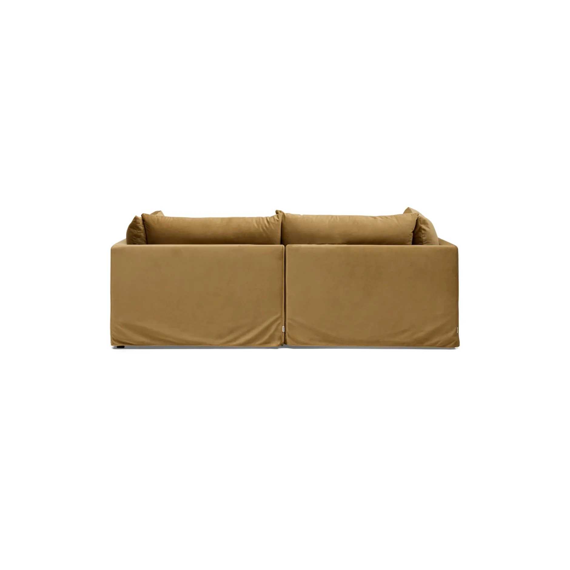 Hot Horgans Mia Modular Sofa Sand 2 Seat with Ottoman Sand Velvet