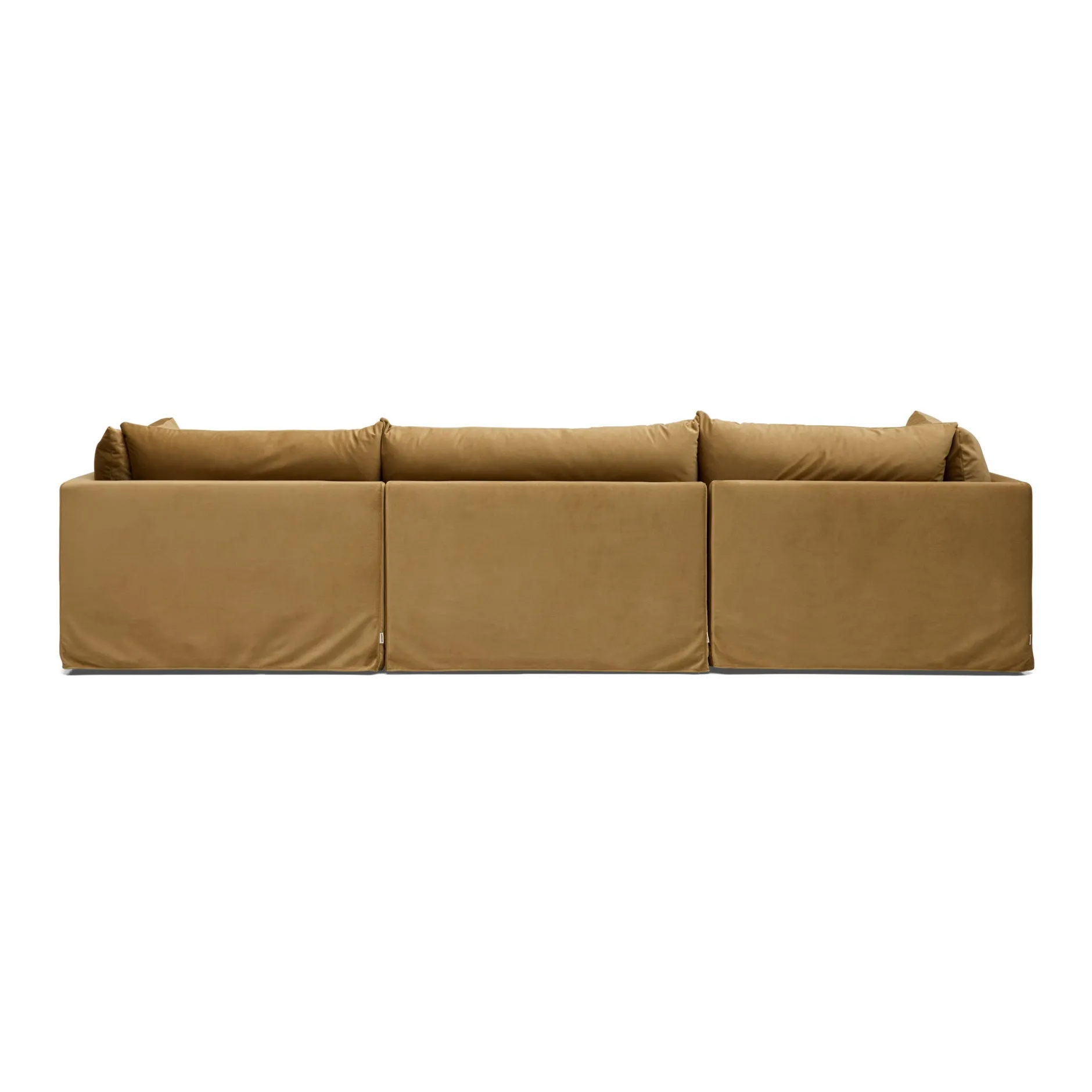 New Horgans Mia Modular Sofa Sand 3 Seat with Ottoman Sand Velvet