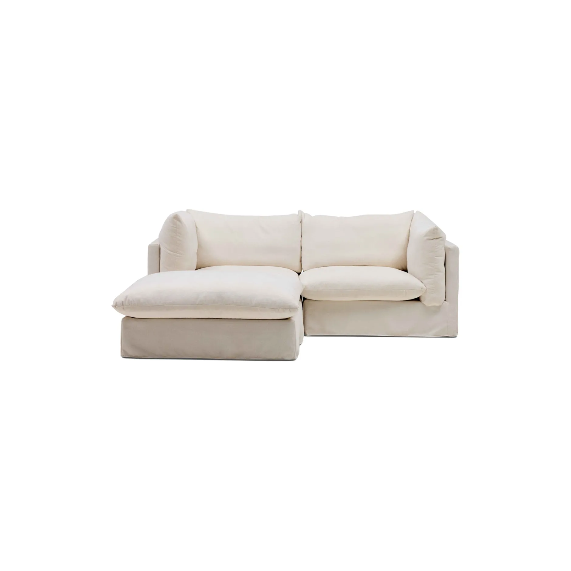 Online Horgans Mia Modular Sofa 2 Seat with Ottoman Warm Ivory