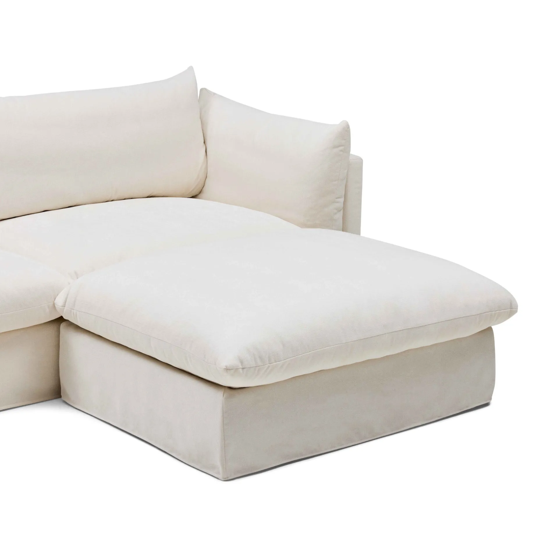 Online Horgans Mia Modular Sofa 2 Seat with Ottoman Warm Ivory