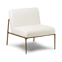 Discount Horgans Mila Chair & Gold Powder White