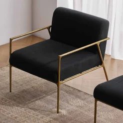 New Horgans Mila Chair with Arms & Gold Black