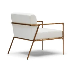 Discount Horgans Mila Chair with Arms & Gold Powder White