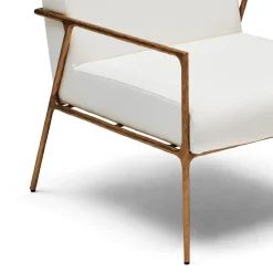 Discount Horgans Mila Chair with Arms & Gold Powder White