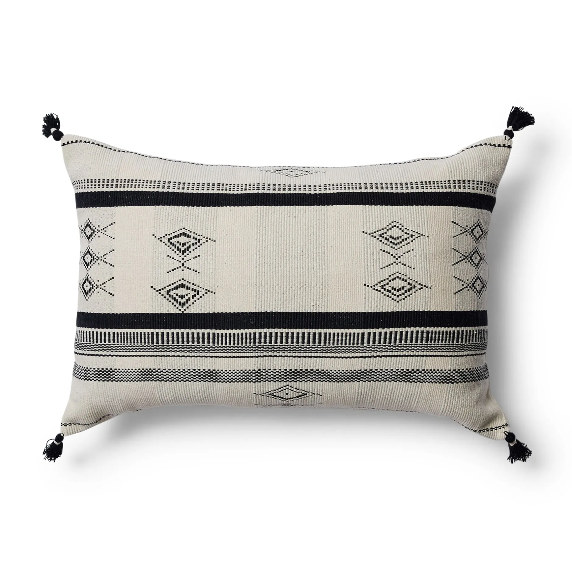 Outlet Horgans Mohe Handwoven Cushion 60x40 Black & White
