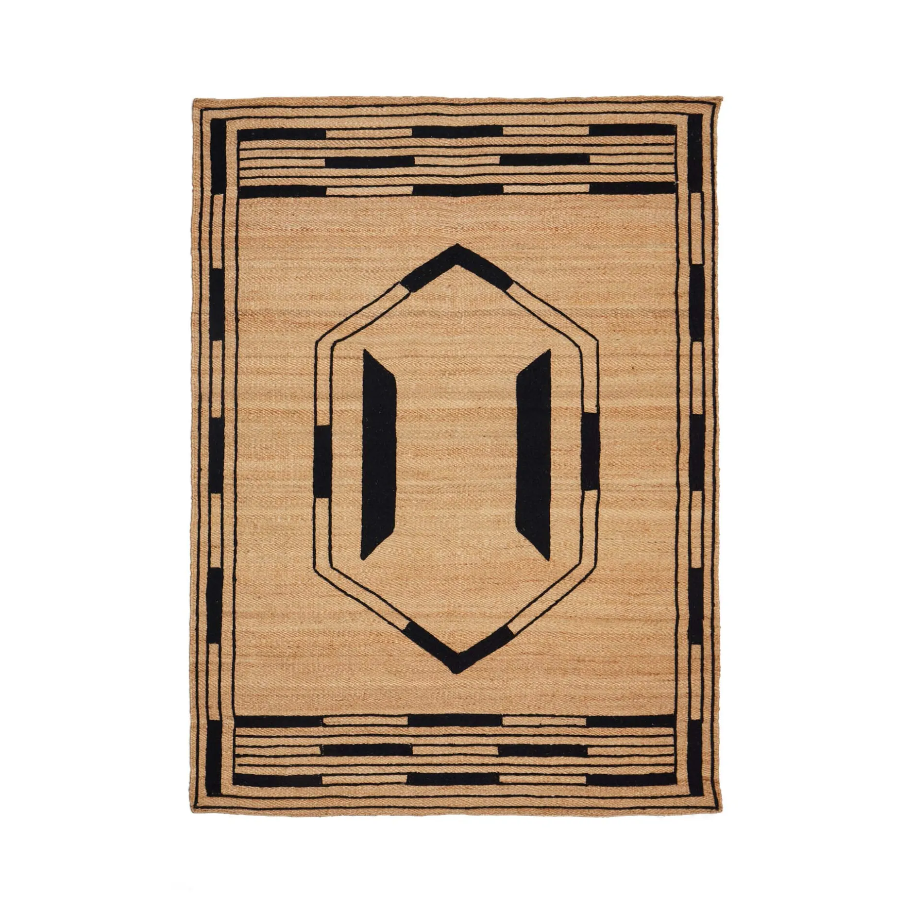 Outlet Horgans Monte Jute Rug 200 x 280 Natural & Black