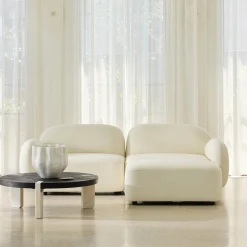 Best Horgans Oslo Modular Sofa 2 Seat with Ottoman Frosted Ivory