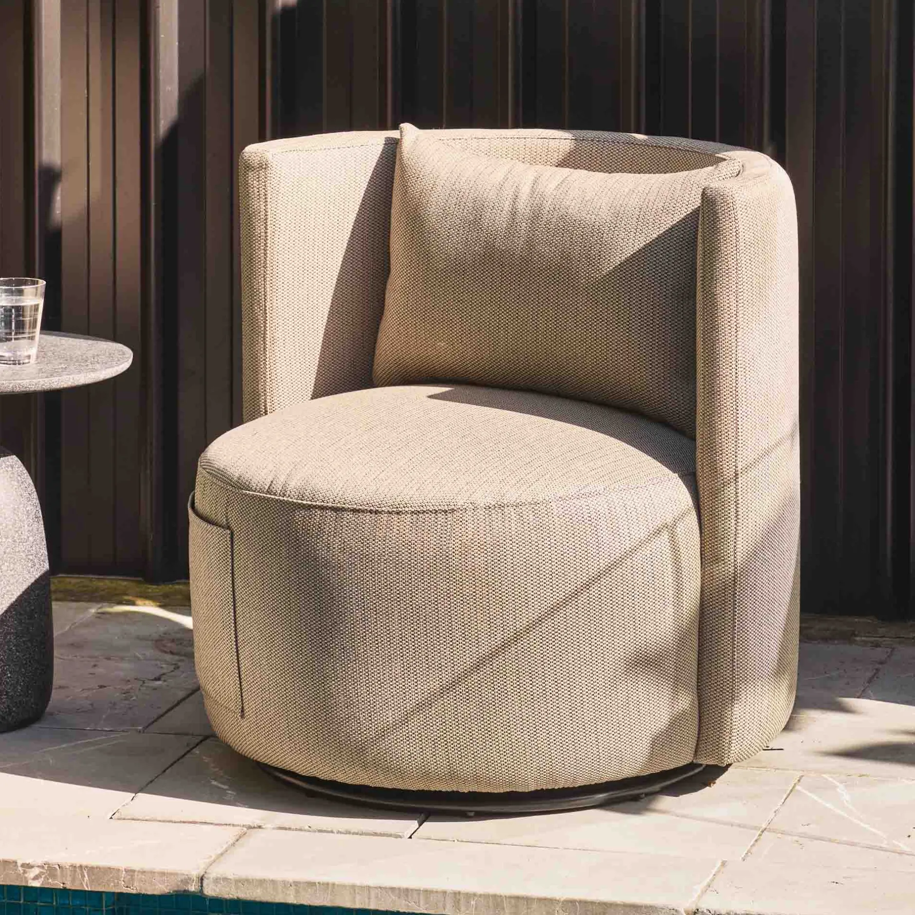 Discount Horgans Palma Swivel Outdoor Chair Taupe