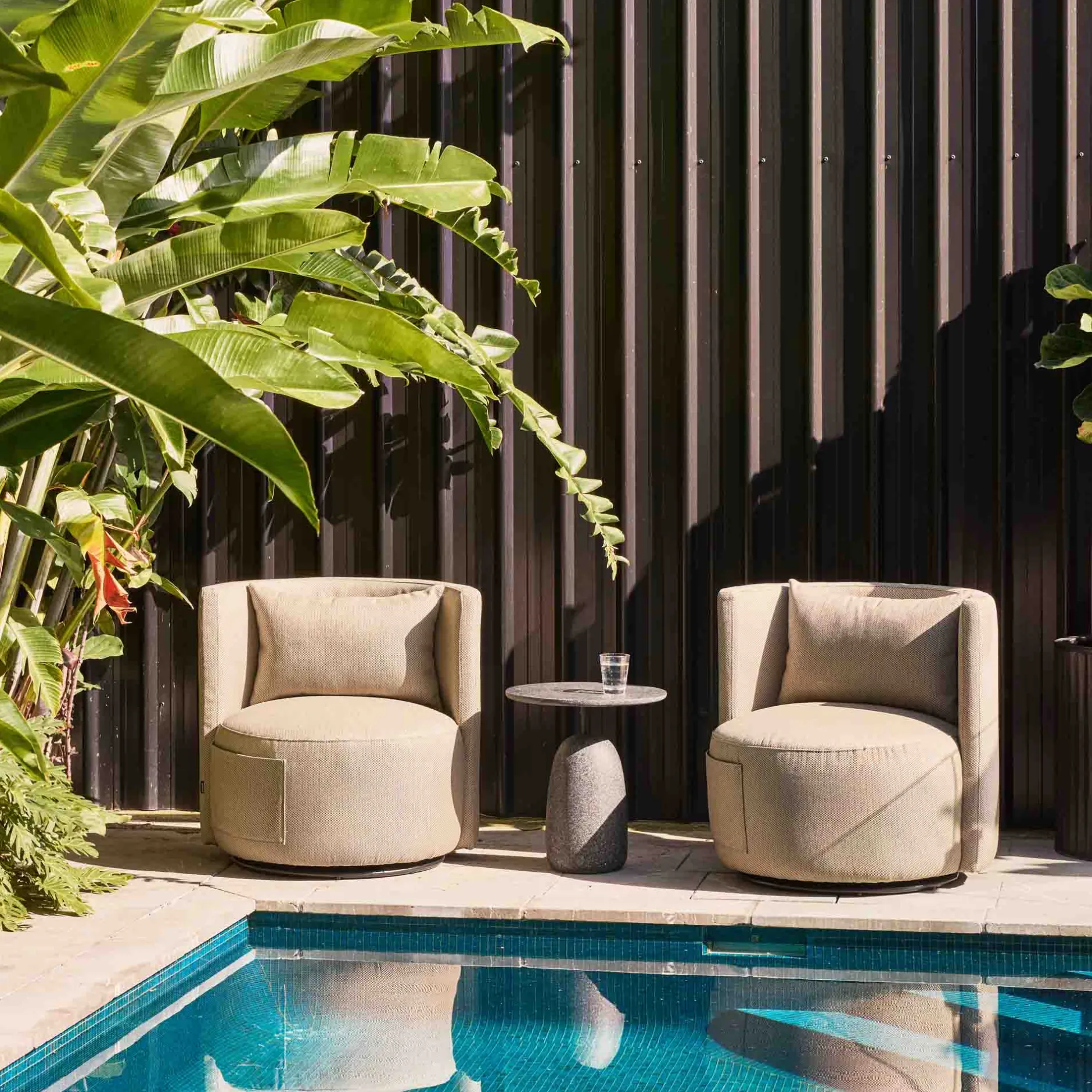 Discount Horgans Palma Swivel Outdoor Chair Taupe