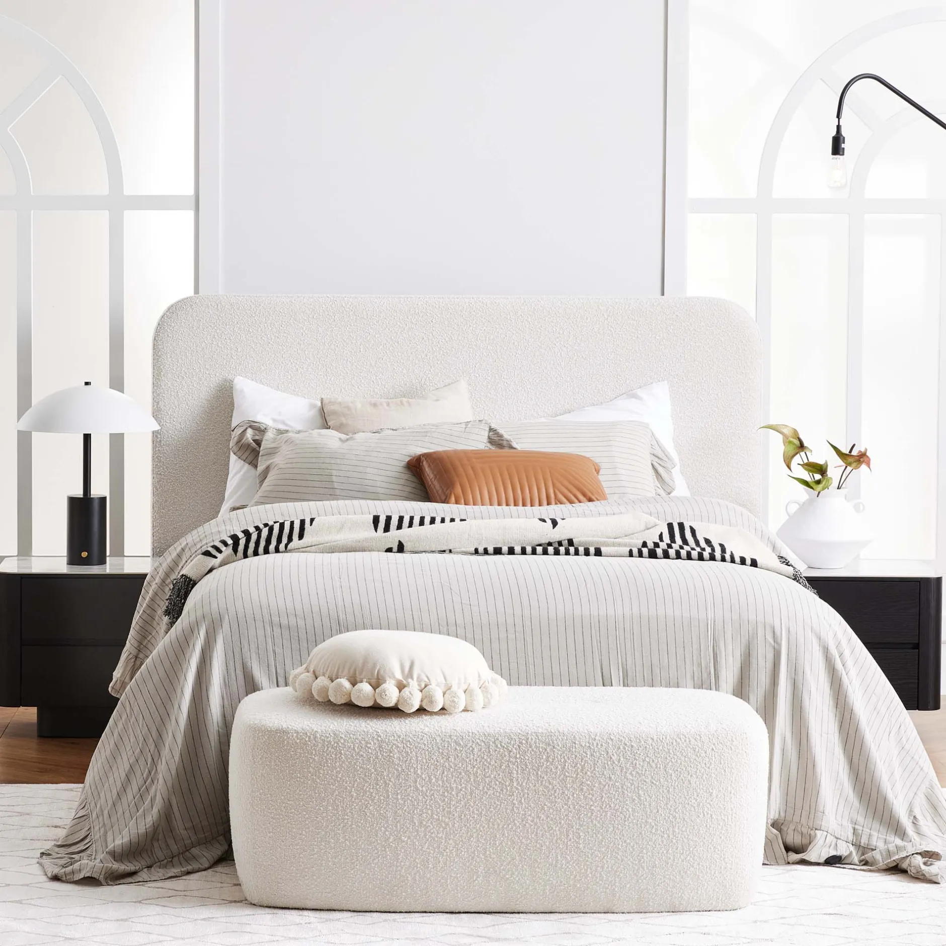 Clearance Horgans Palome Bedhead King Cream Cream Boucle