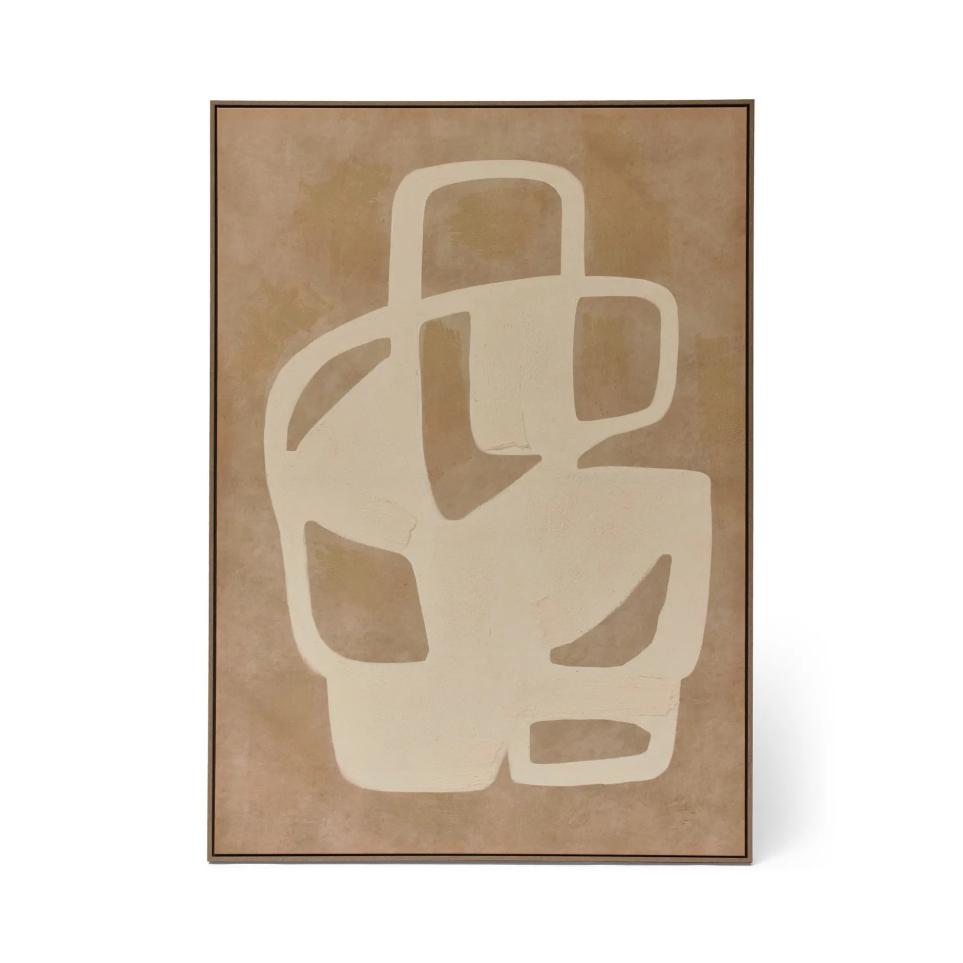 New Horgans Pari Framed Wall Art Tan & Cream