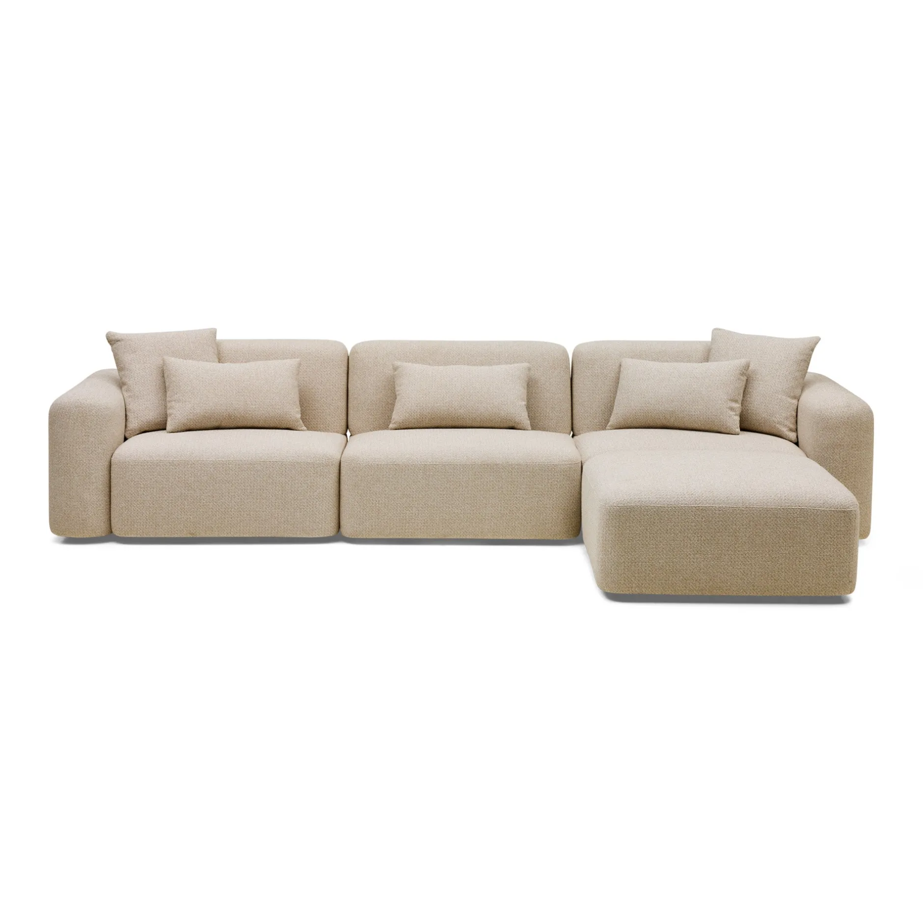 Clearance Horgans Pascal Modular Sofa 3 Seat with Ottoman Biscuit