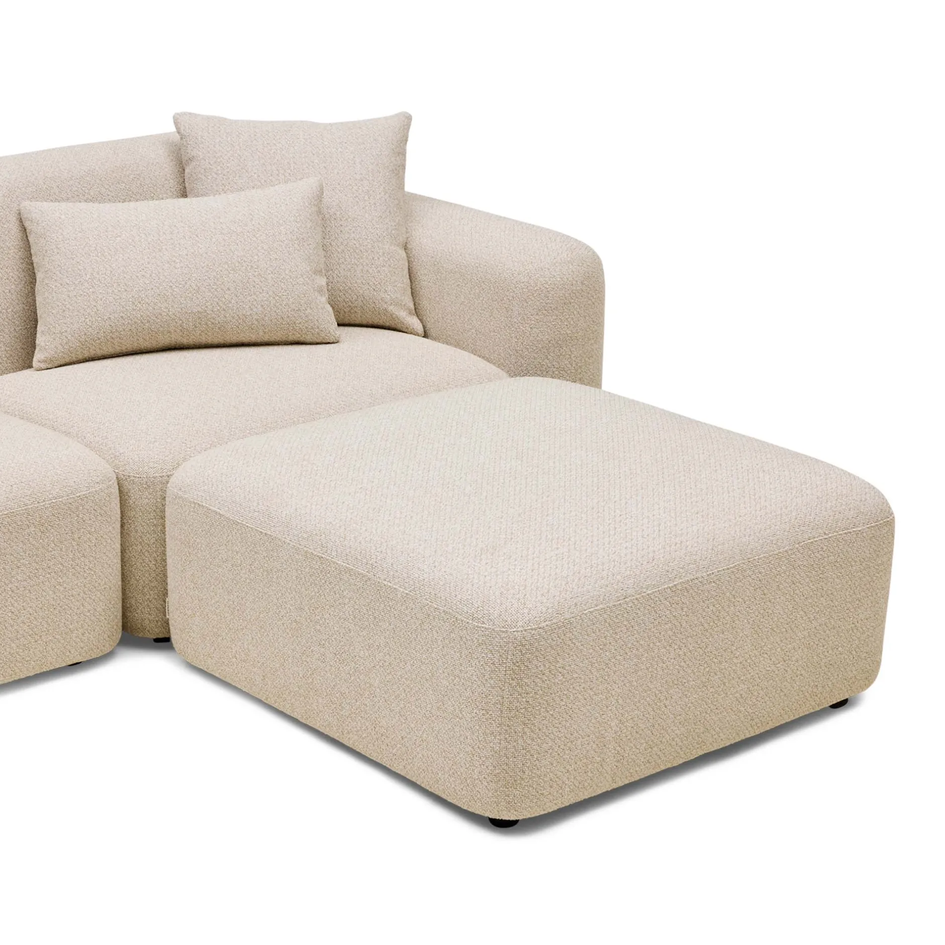 Clearance Horgans Pascal Modular Sofa 3 Seat with Ottoman Biscuit