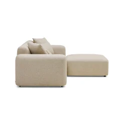 Best Horgans Pascal Modular Sofa 2 Seat with Ottoman Biscuit
