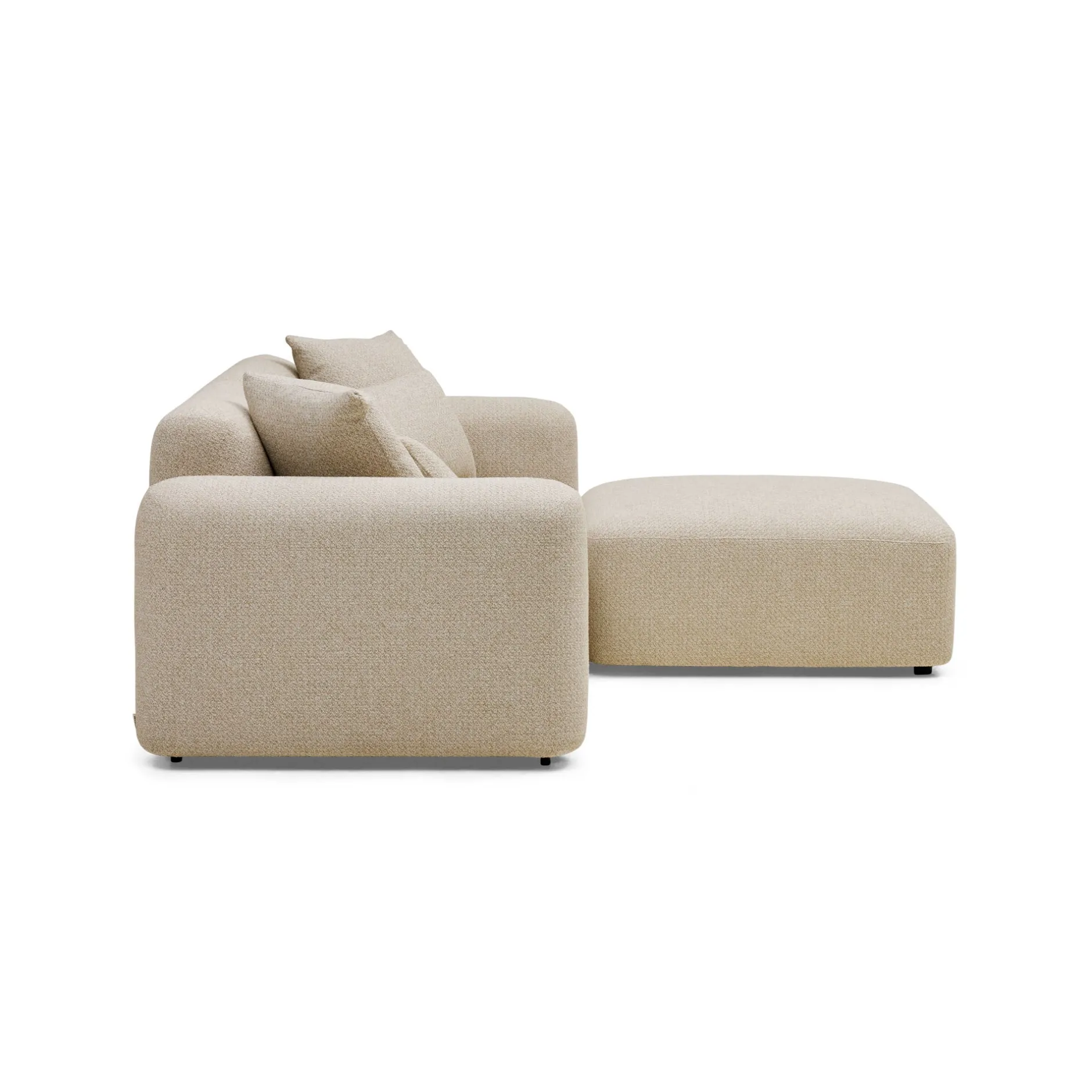 Best Horgans Pascal Modular Sofa 2 Seat with Ottoman Biscuit