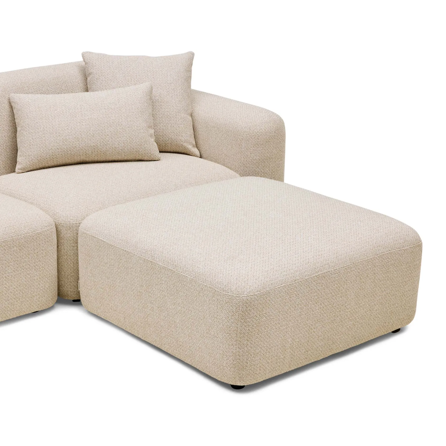 Best Horgans Pascal Modular Sofa 2 Seat with Ottoman Biscuit