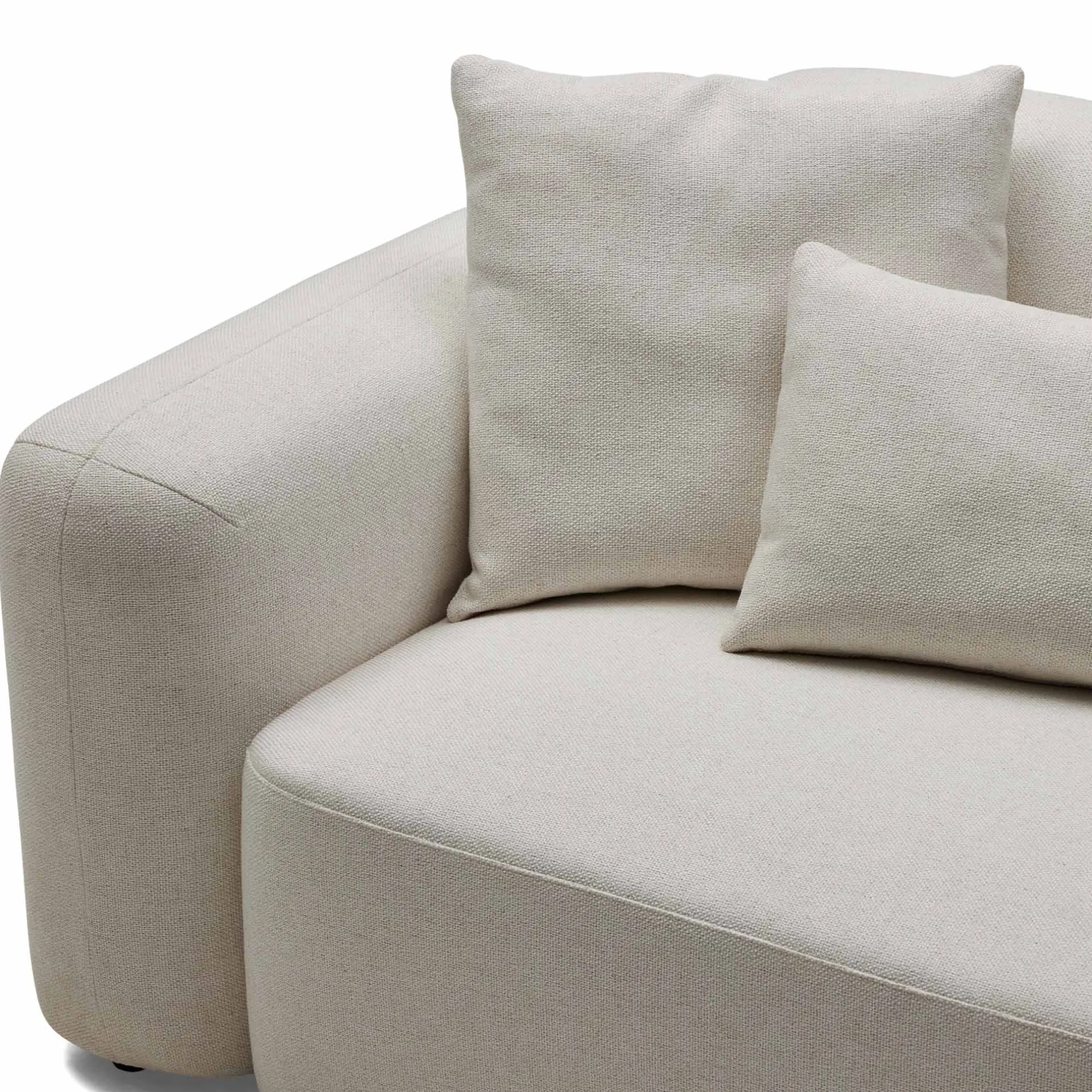Outlet Horgans Pascal Modular Sofa 2 Seat with Ottoman Ivory White