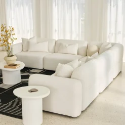 Online Horgans Pascal Modular Sofa 5 Seat Corner Ivory White