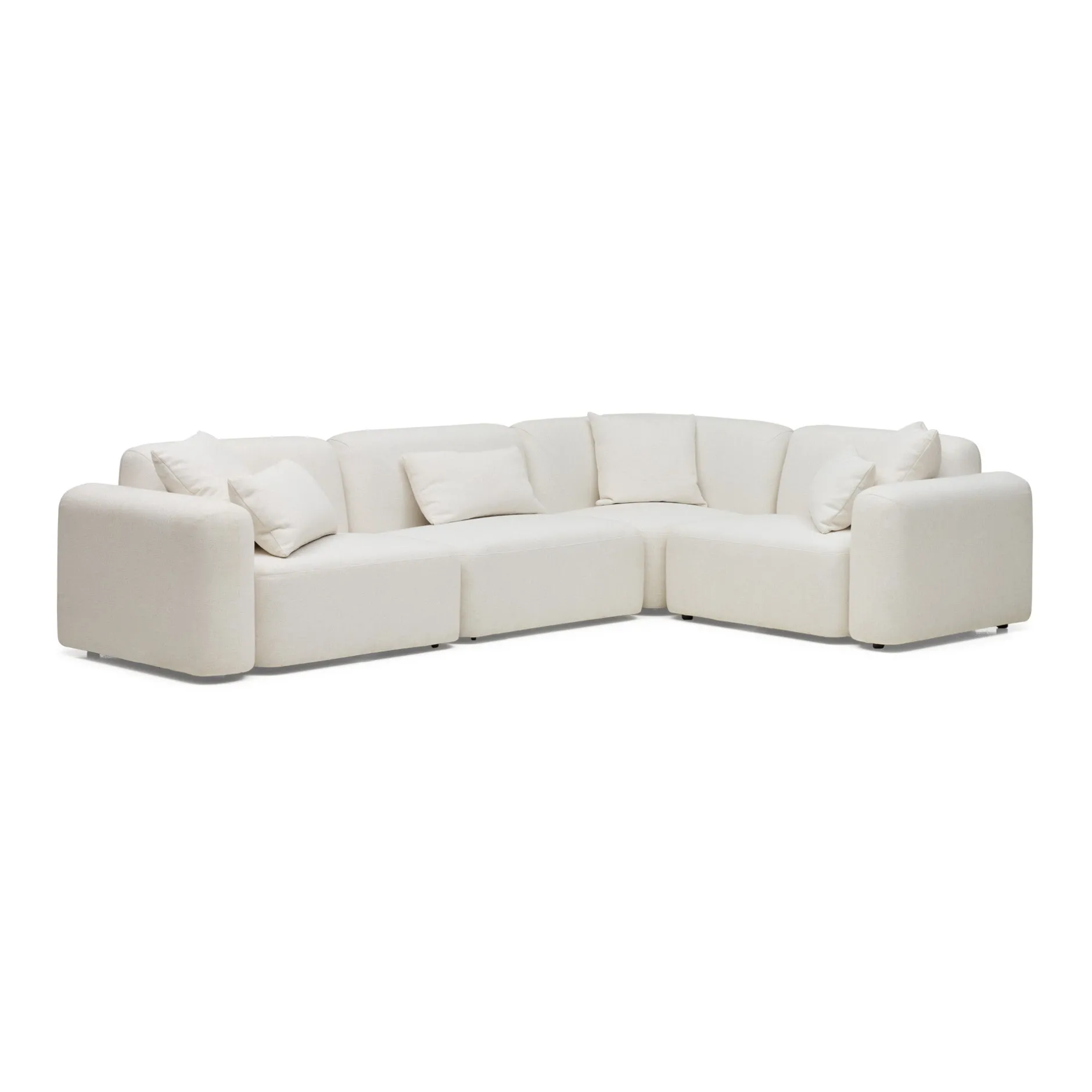 Online Horgans Pascal Modular Sofa 4 Seat Corner Ivory White