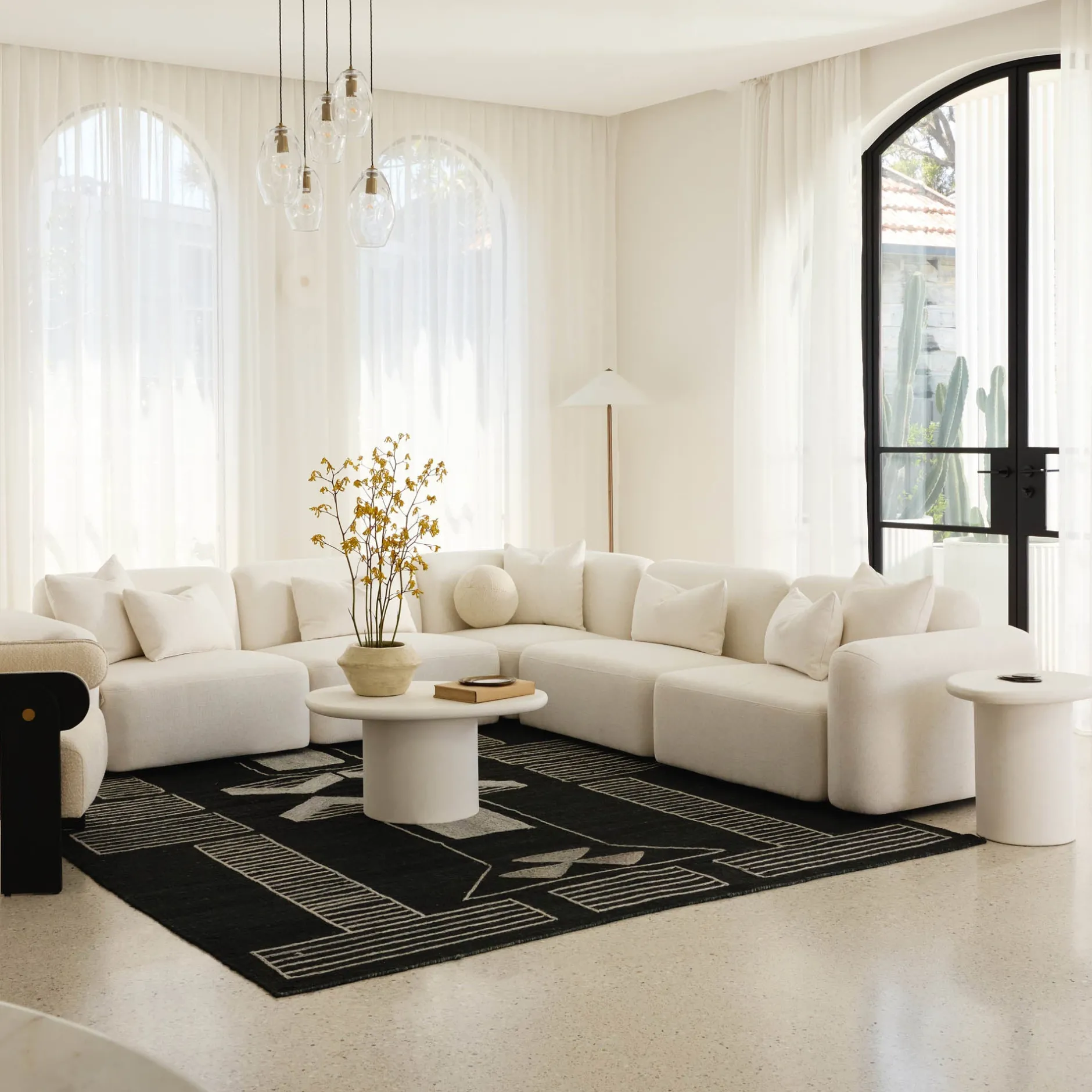 Online Horgans Pascal Modular Sofa 4 Seat Corner Ivory White
