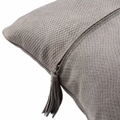 Outlet Horgans Pelle Leather Cushion Dark Grey 48x48 Dark Grey Leather