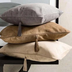 Sale Horgans Pelle Leather Cushion Light Grey 48x48 Light Grey Leather