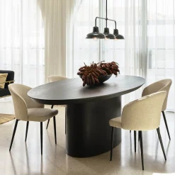 Fashion Horgans Pippa Oval Dining Table Medium Black