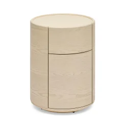Discount Horgans Rivo Round Bedside Ash White